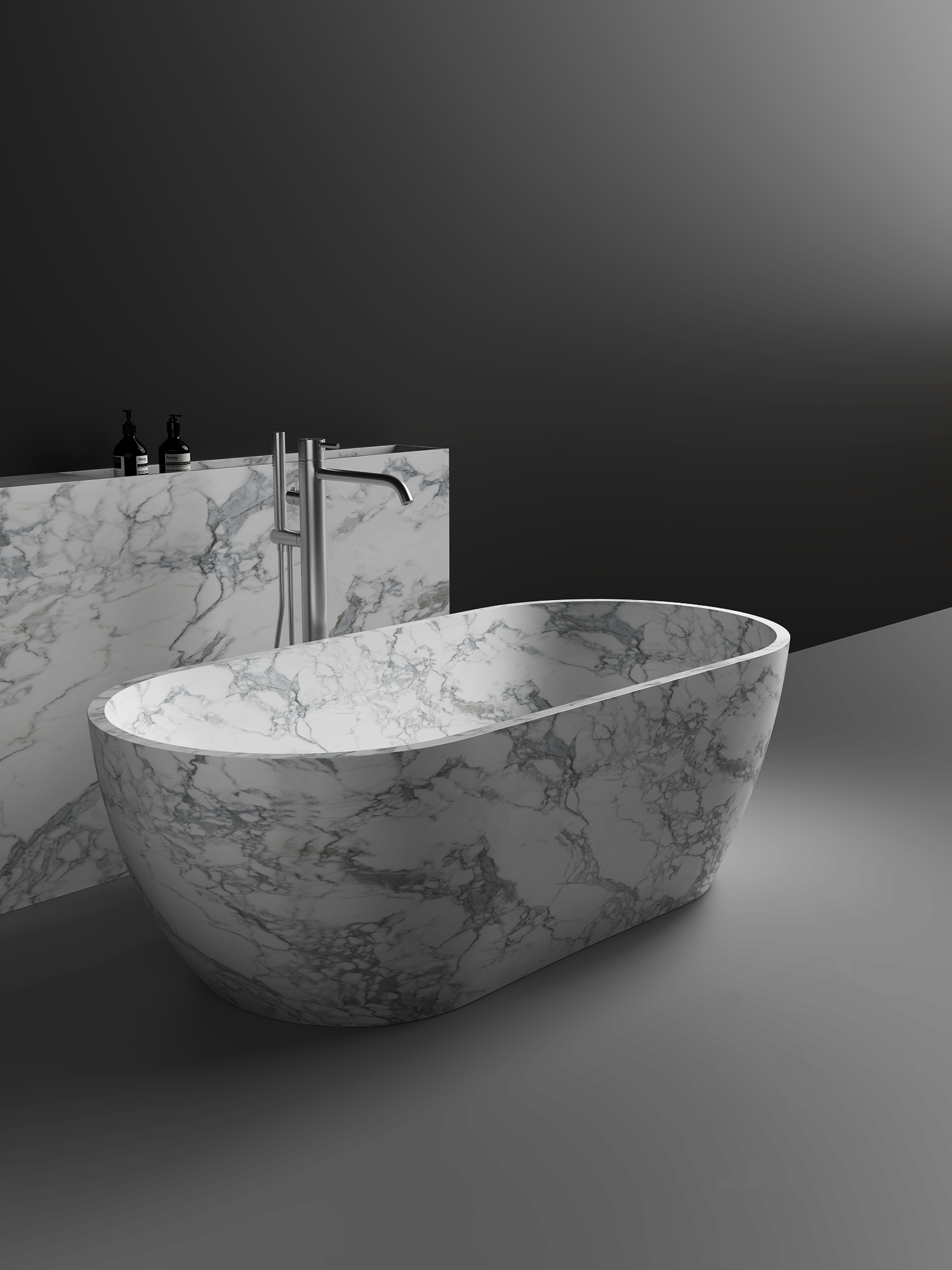 Justina Classic Stone Bath - Popular Design - 1700mm - ST12 1700 Arabescato