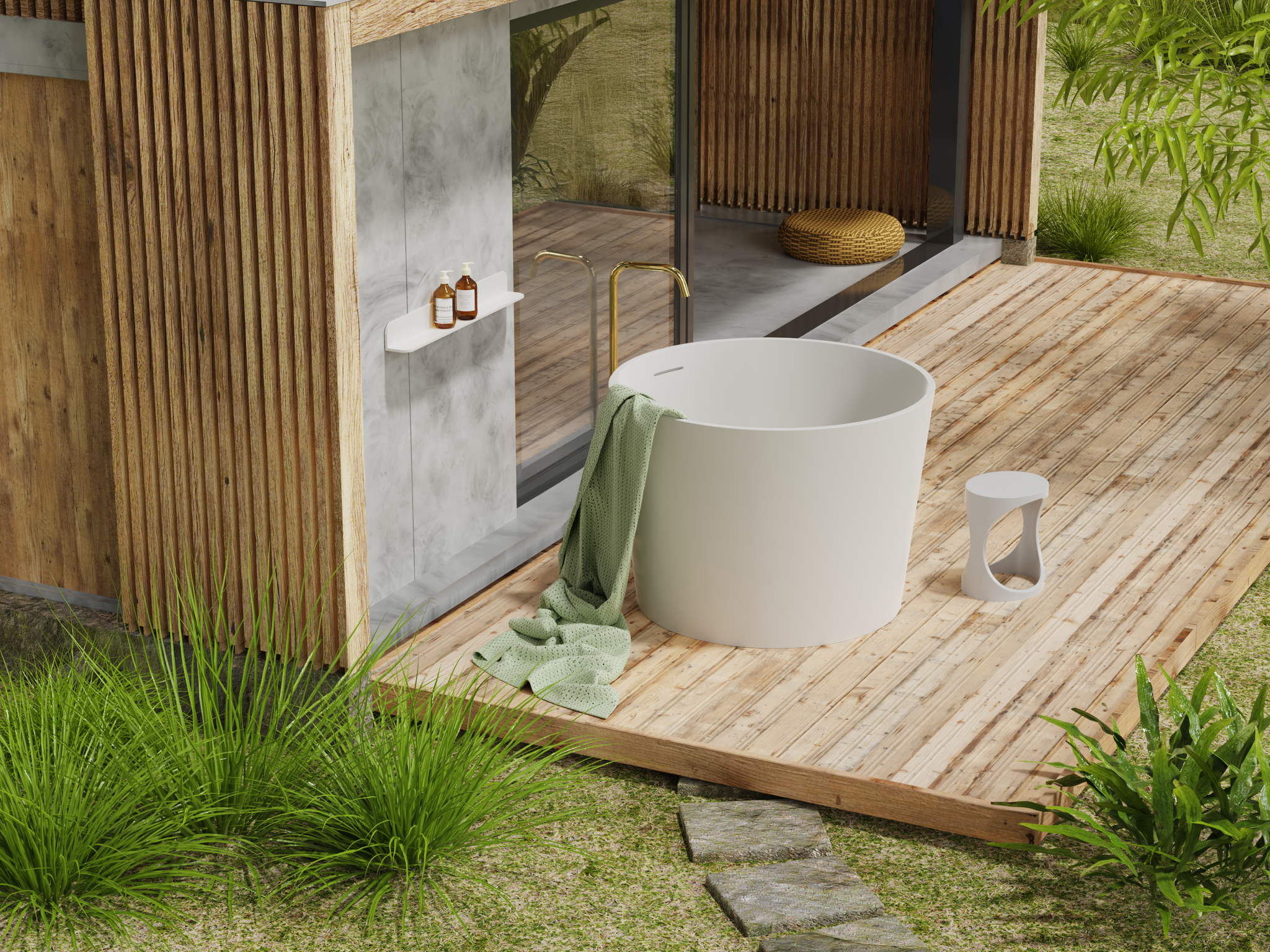 Rosario Two Seater Deep Soak Bath - 1200mm - Matt White