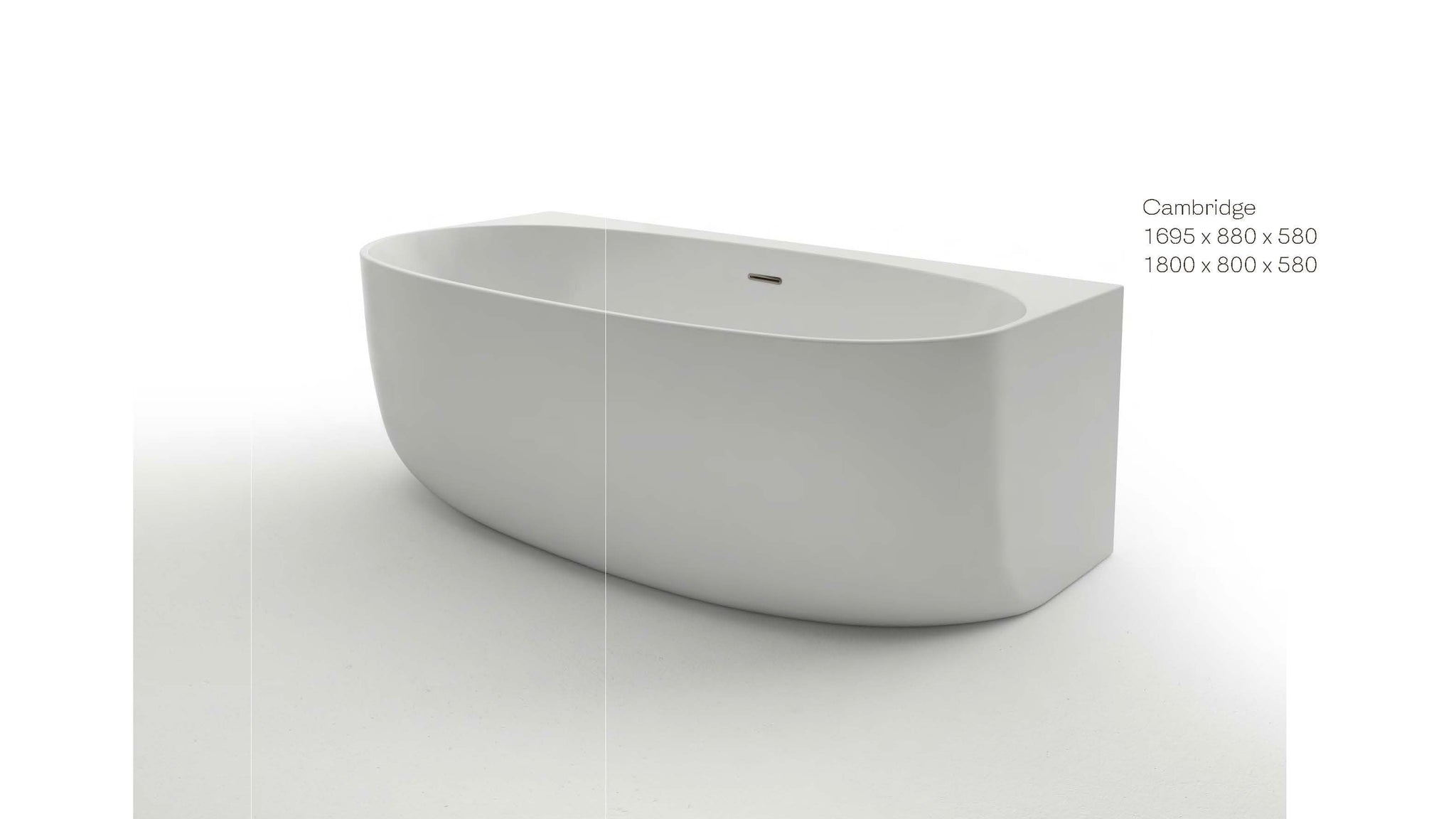 Cambridge 1800- Freestanding Back-To-Wall Bath -  1800mm