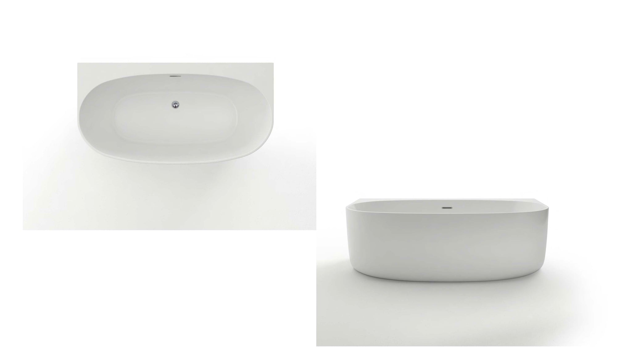 Cambridge 1800- Freestanding Back-To-Wall Bath -  1800mm
