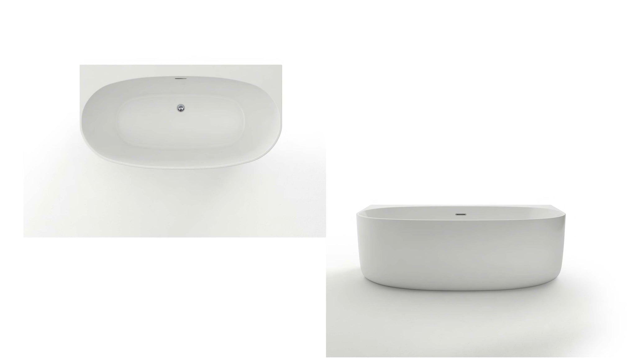 Cambridge 1800- Freestanding Back-To-Wall Bath -  1800mm