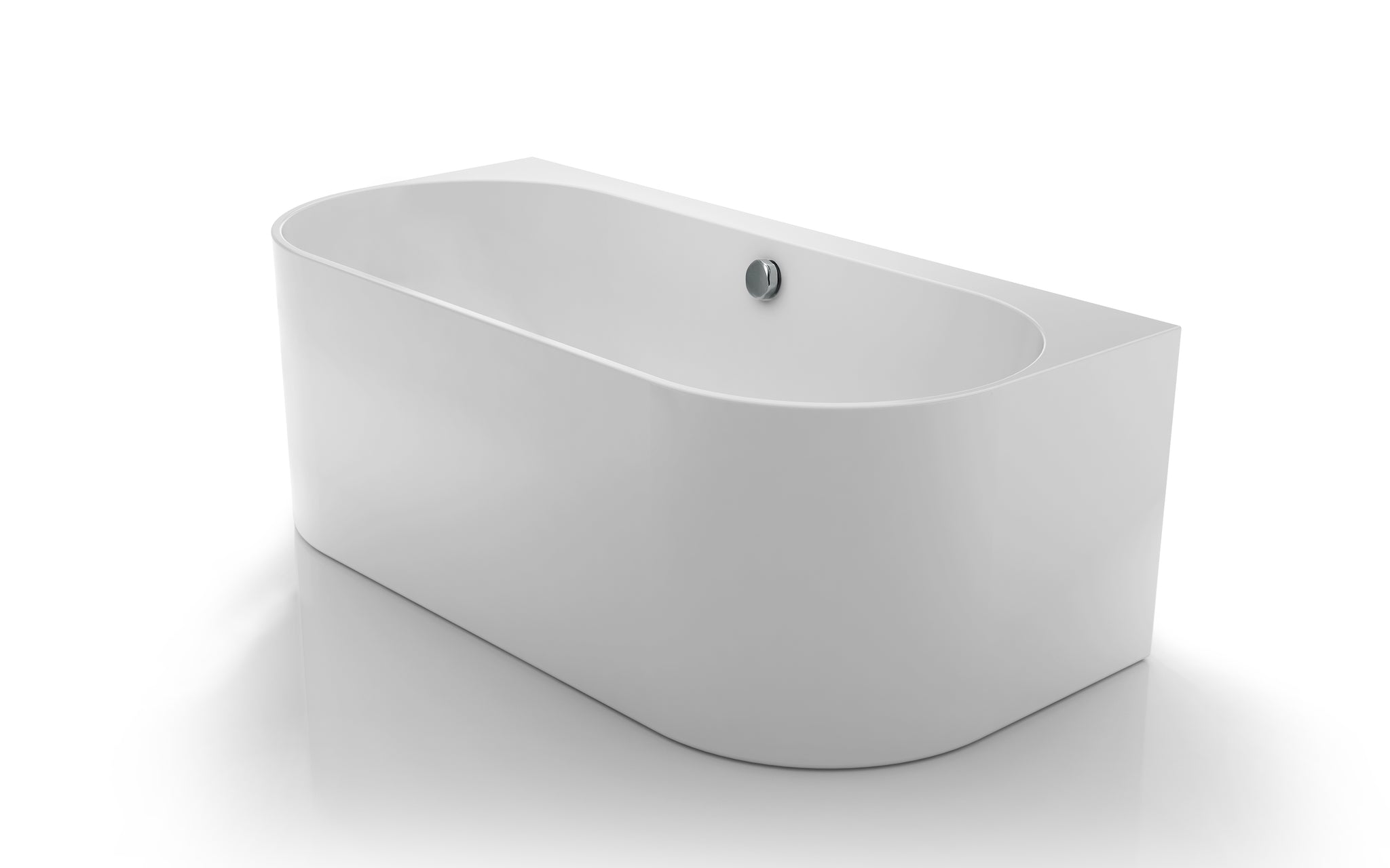 Bradford 1700 - Curved Back-To-Wall Bath - 1700mm