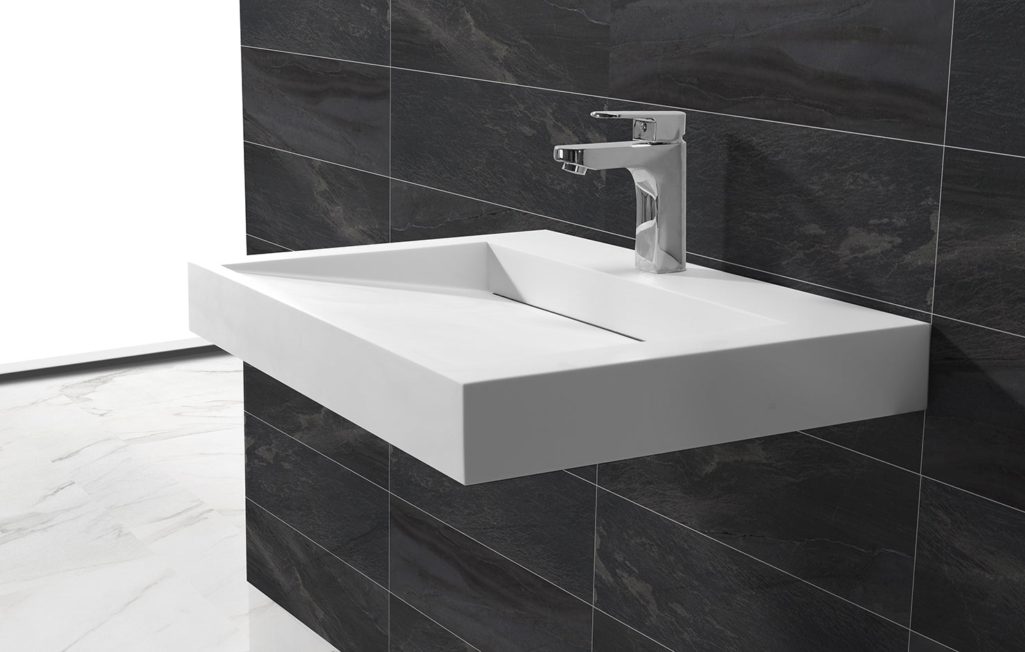 Hugi Modern Wall Hung Basin - 702mm - B1261