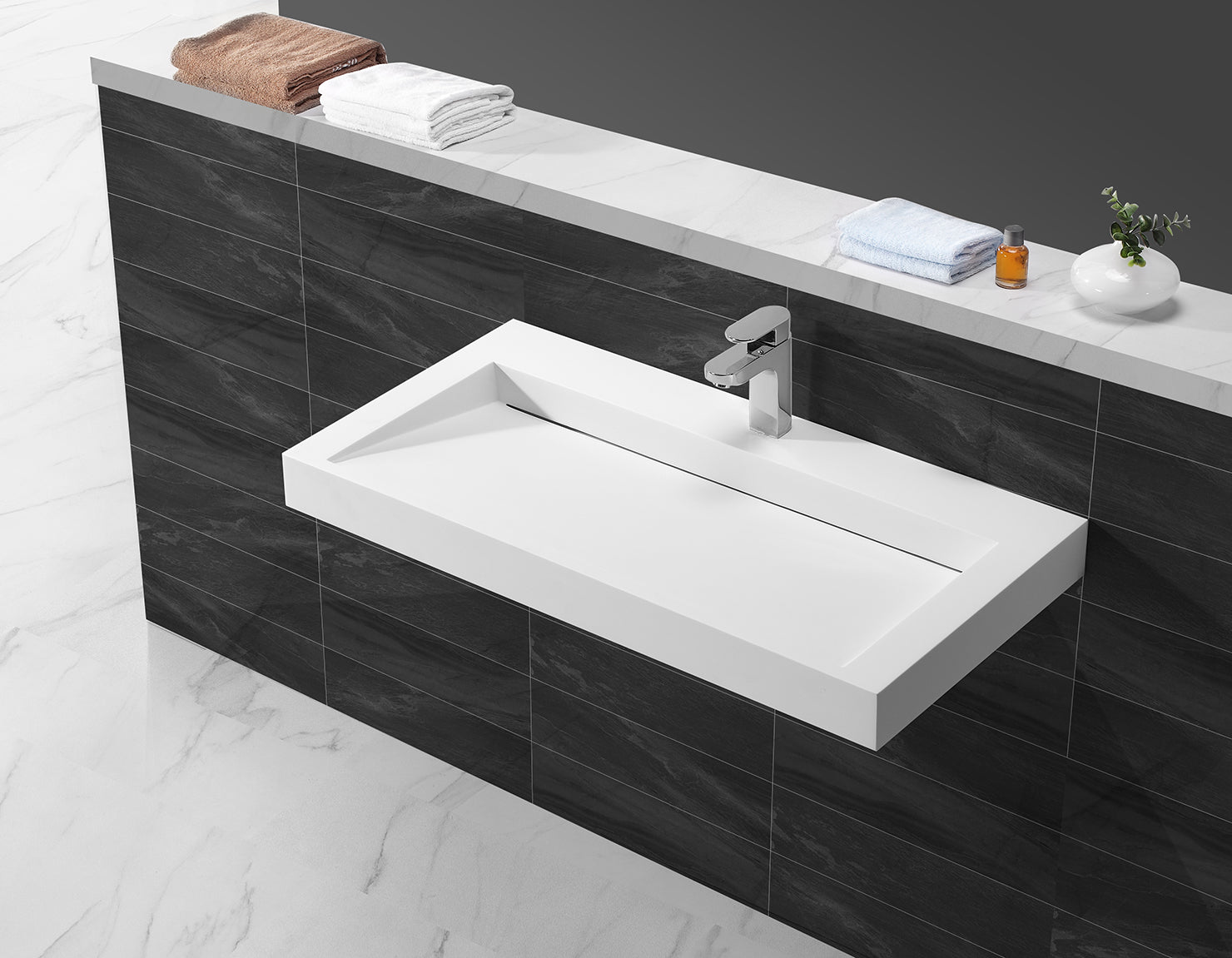 Hugi Modern Wall Hung Basin - 902mm - B1262