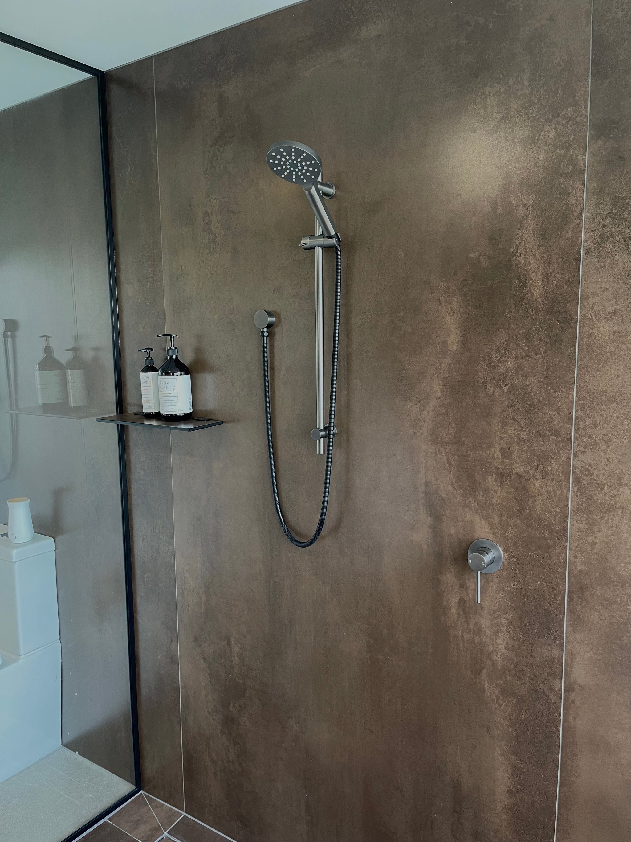 Shower Rail - Brushed Gunmetal - CLAS21