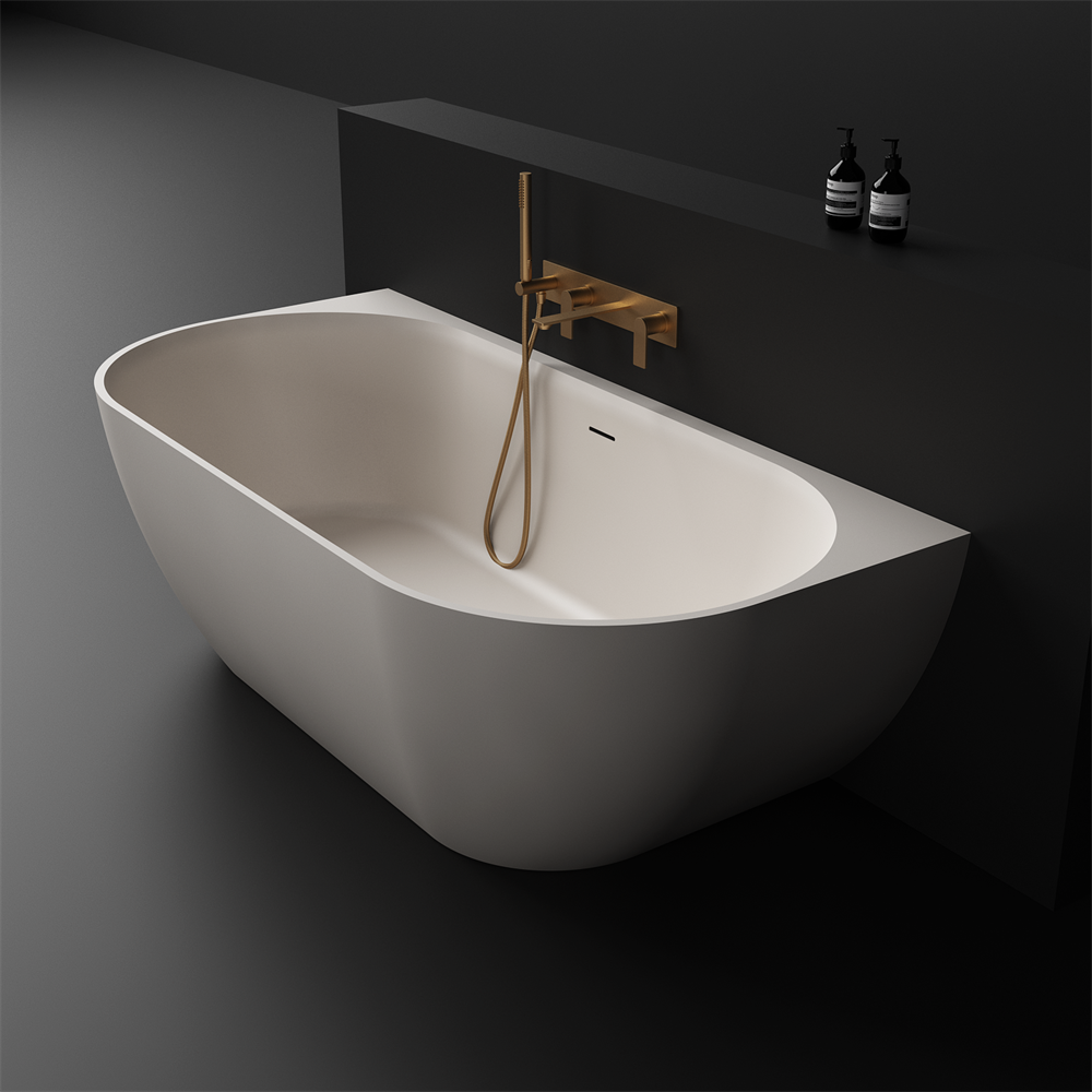 Justina Back-to-wall stone bath 1700mm - ST12BW