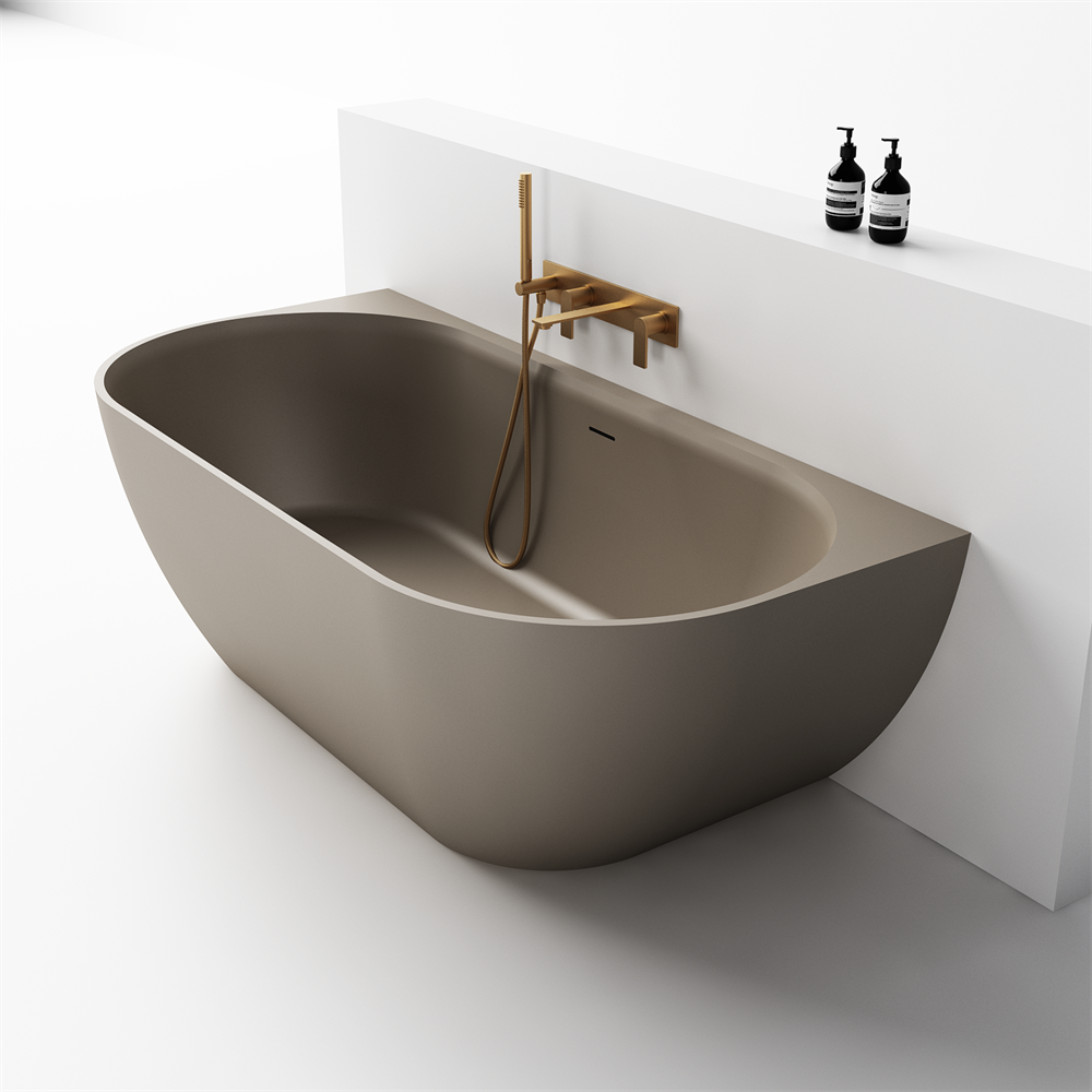 Justina Back-to-wall stone bath 1700mm - ST12BW