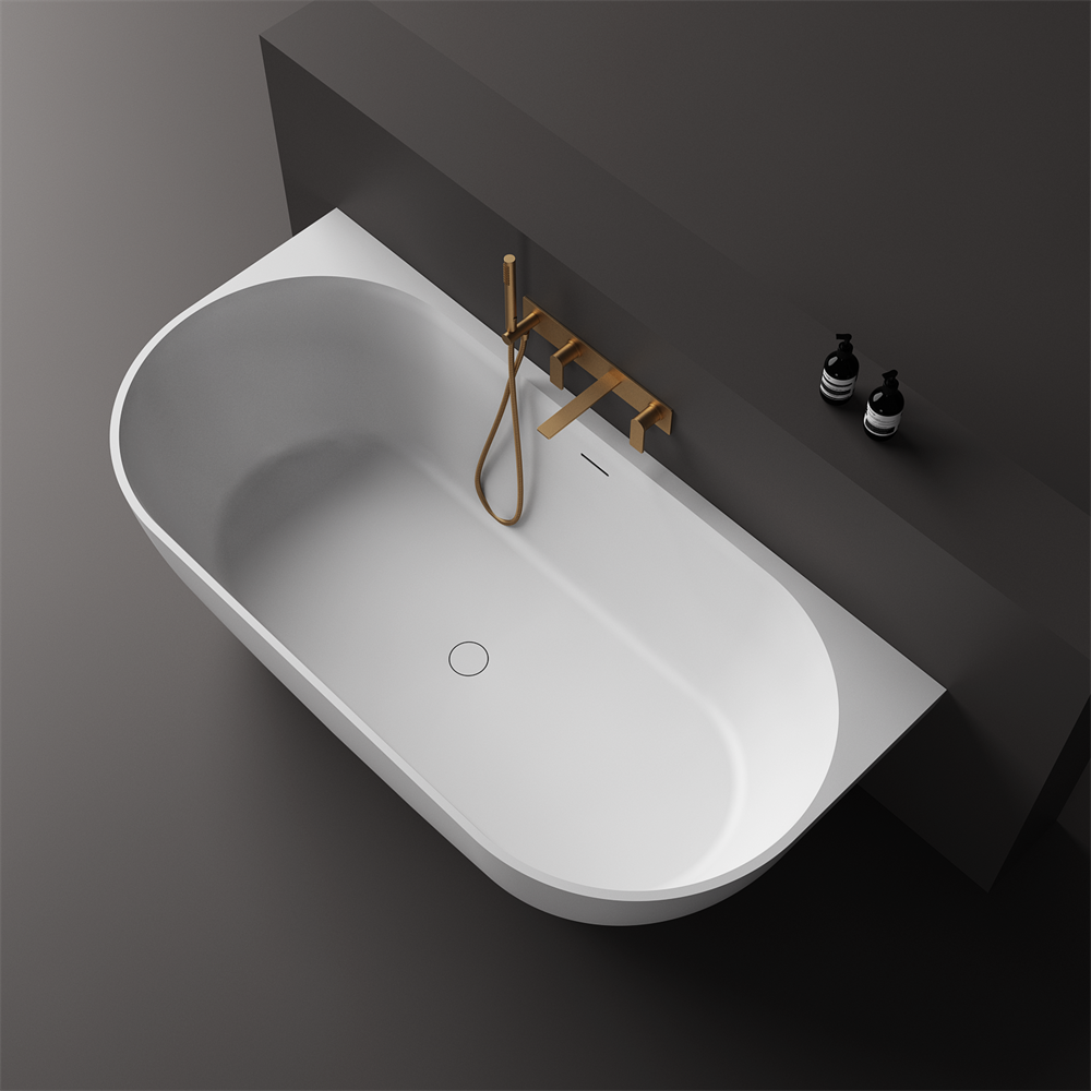 Justina Back-to-wall stone bath 1520mm - ST12 1520 BW