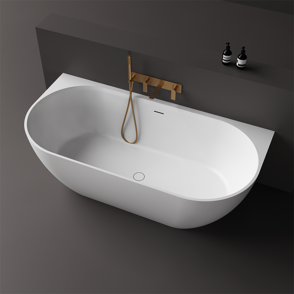 Justina Back-to-wall stone bath 1700mm - ST12BW