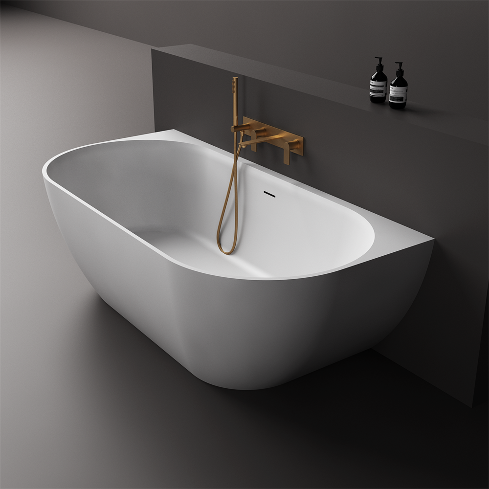 Justina Back-to-wall stone bath 1700mm - ST12BW