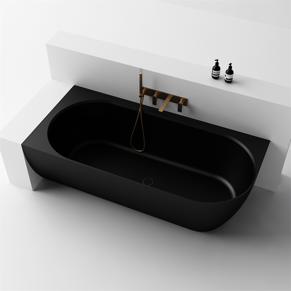 Justina Left Back-to-wall stone bath 1520mm - ST12 1520 LBW