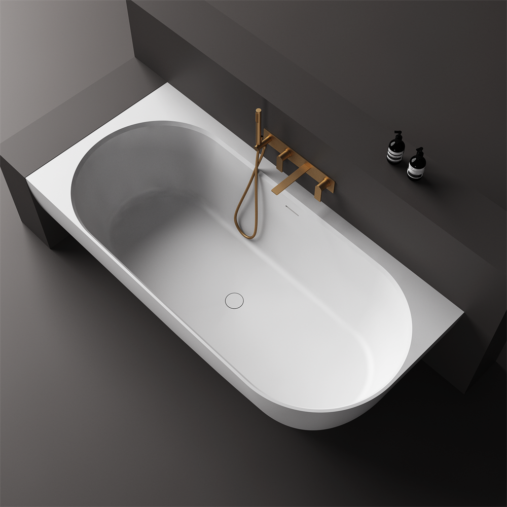 Justina Left Back-to-wall stone bath 1520mm - ST12 1520 LBW