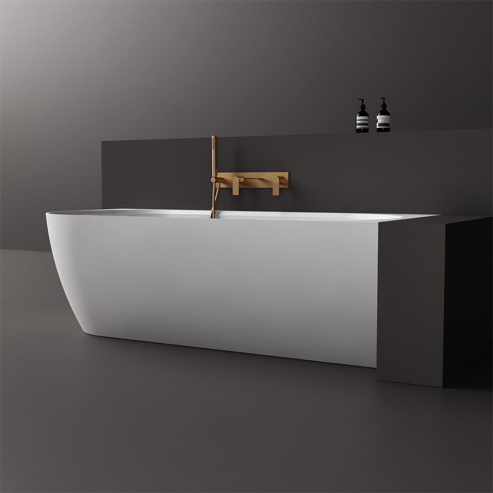 Justina Right Back-to-wall stone bath 1750mm - ST12RBW