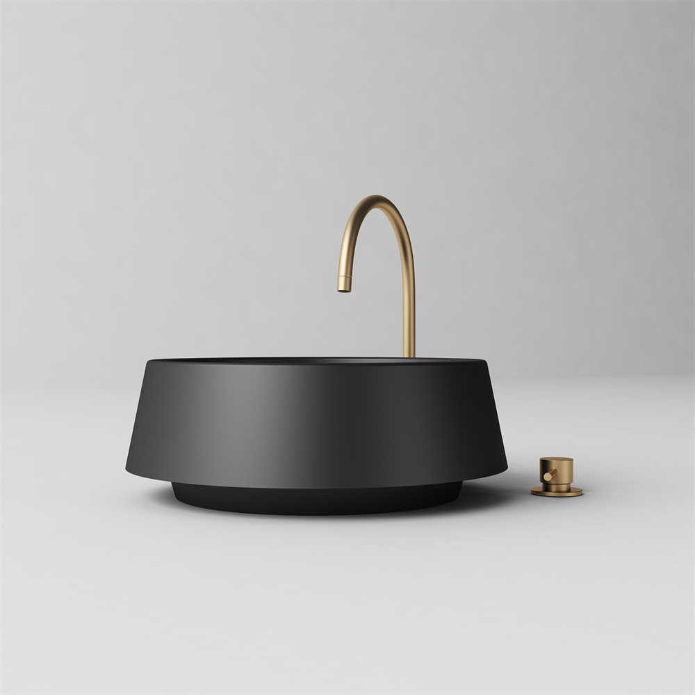 Round angled benchtop basin - STB80-2 - Various colours