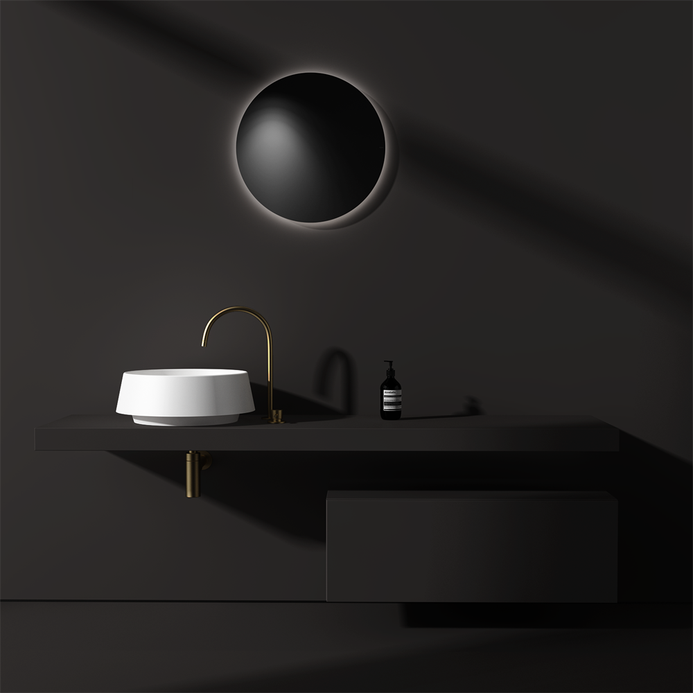 Round angled benchtop basin - STB80-2 - Various colours