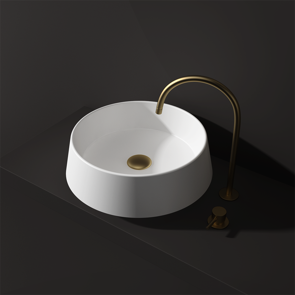 Round angled benchtop basin - STB80-2 - Various colours