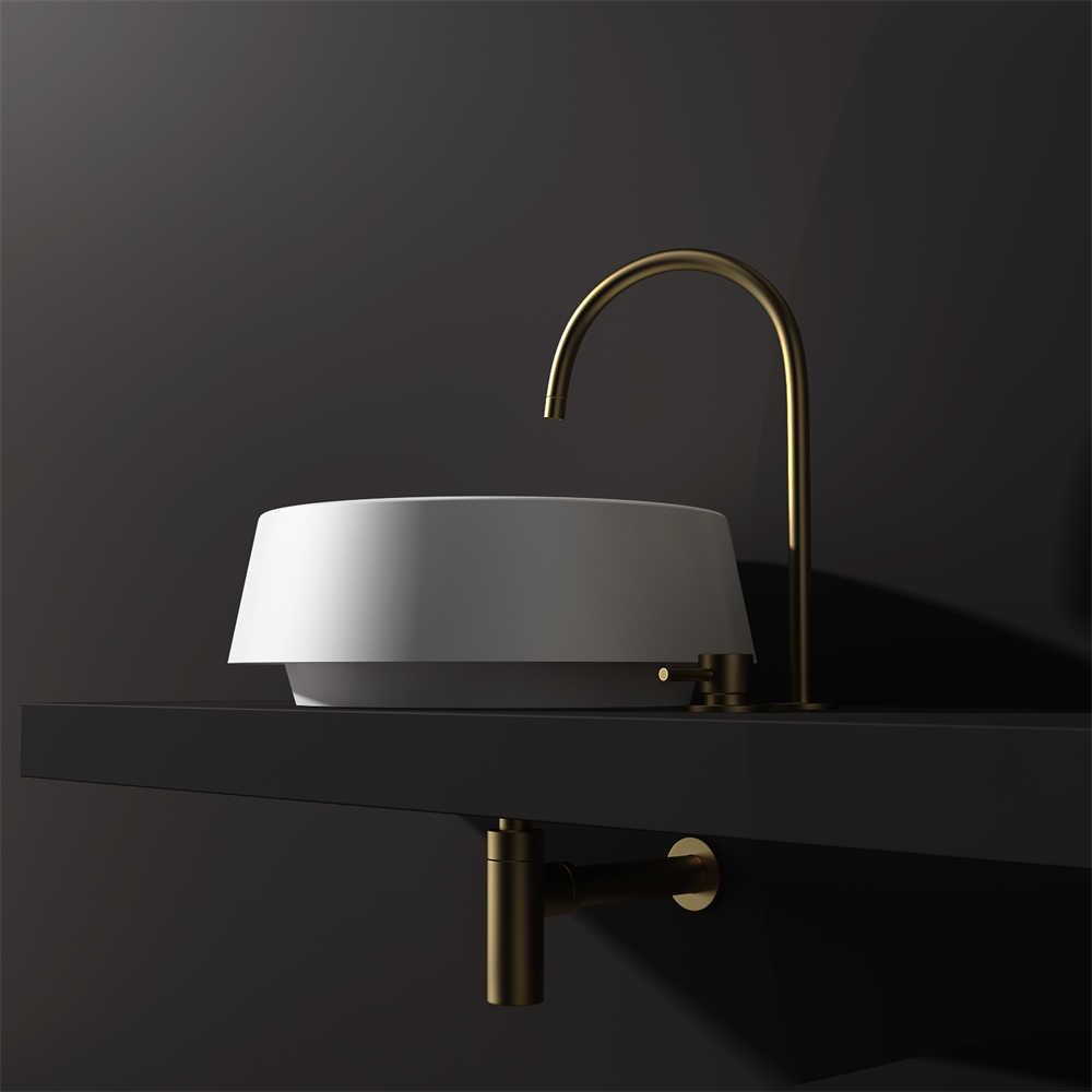 Round angled benchtop basin - STB80-2 - Various colours