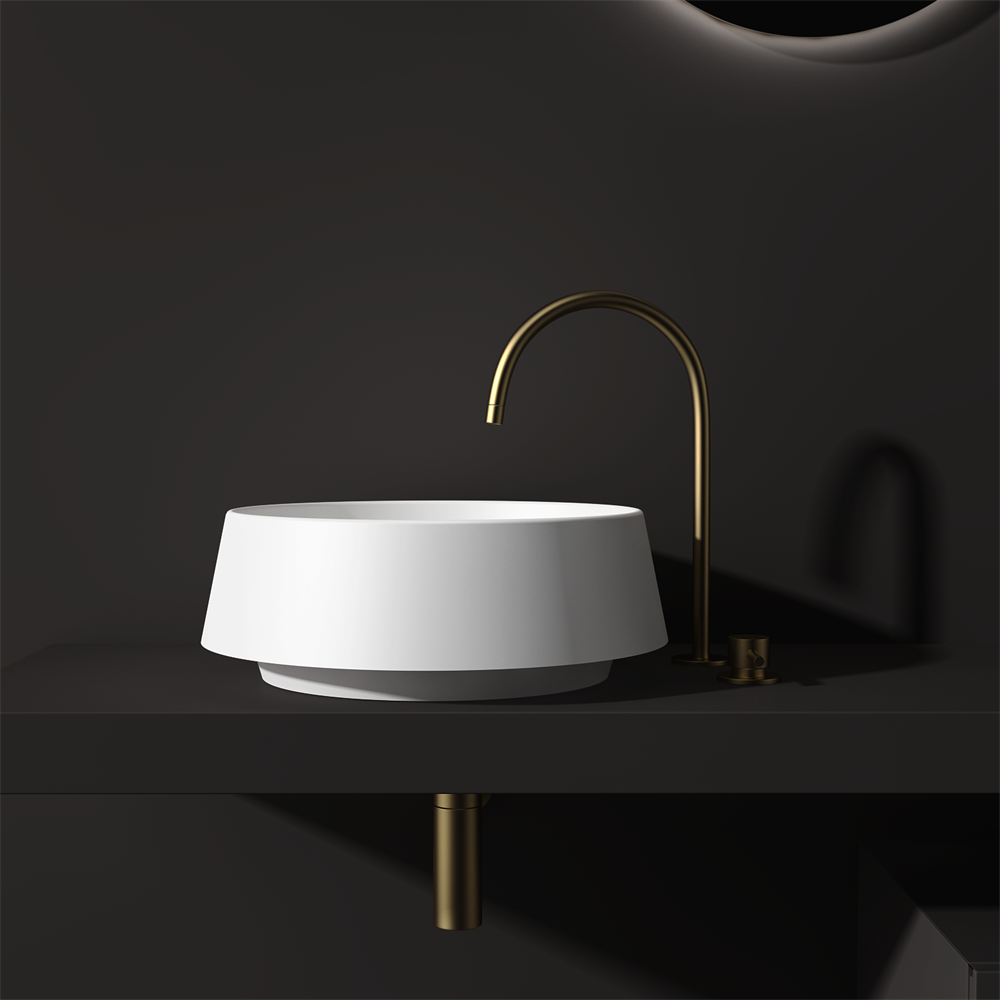 Round angled benchtop basin - STB80-2 - Various colours