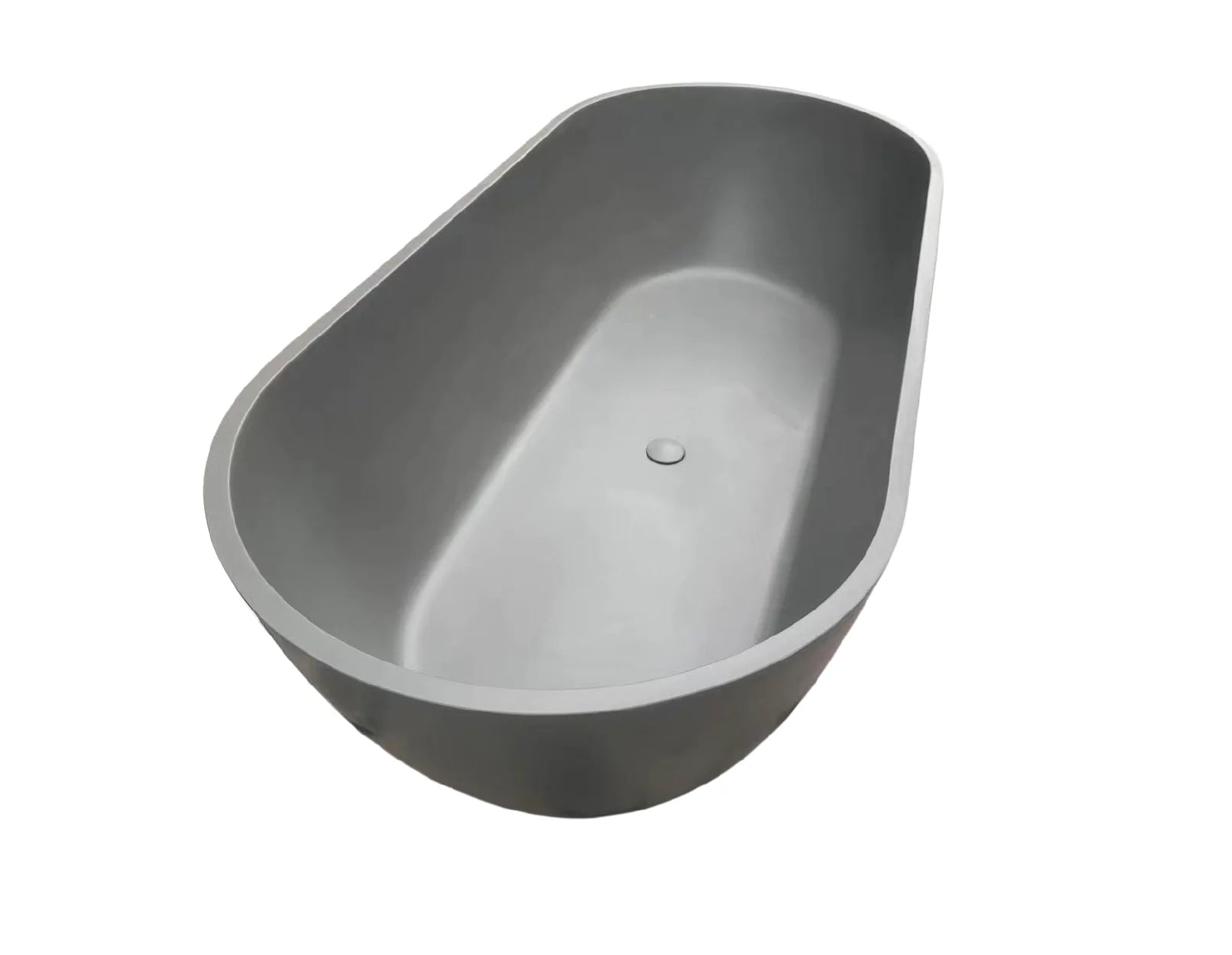 Bayley Concrete Textured Outdoor Bath 1800 - Dark Grey