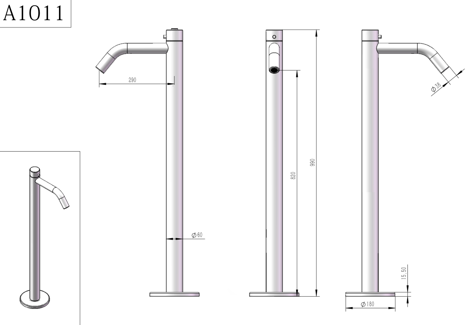Lennox Outdoor Freestanding Bath Filler - A1011