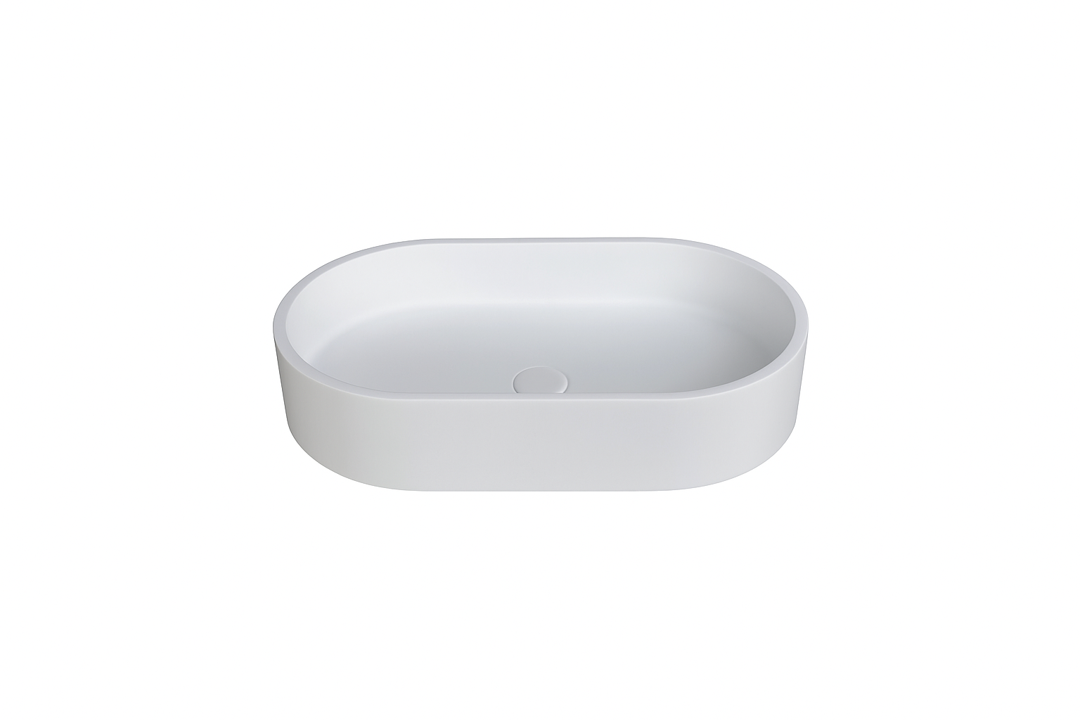 Oval concrete basin white 600mm - Smooth Finish - TC0010C20