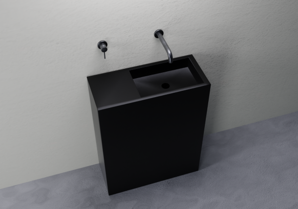 Tahi freestanding pedestal basin- 900mm - Fresh Green Matt