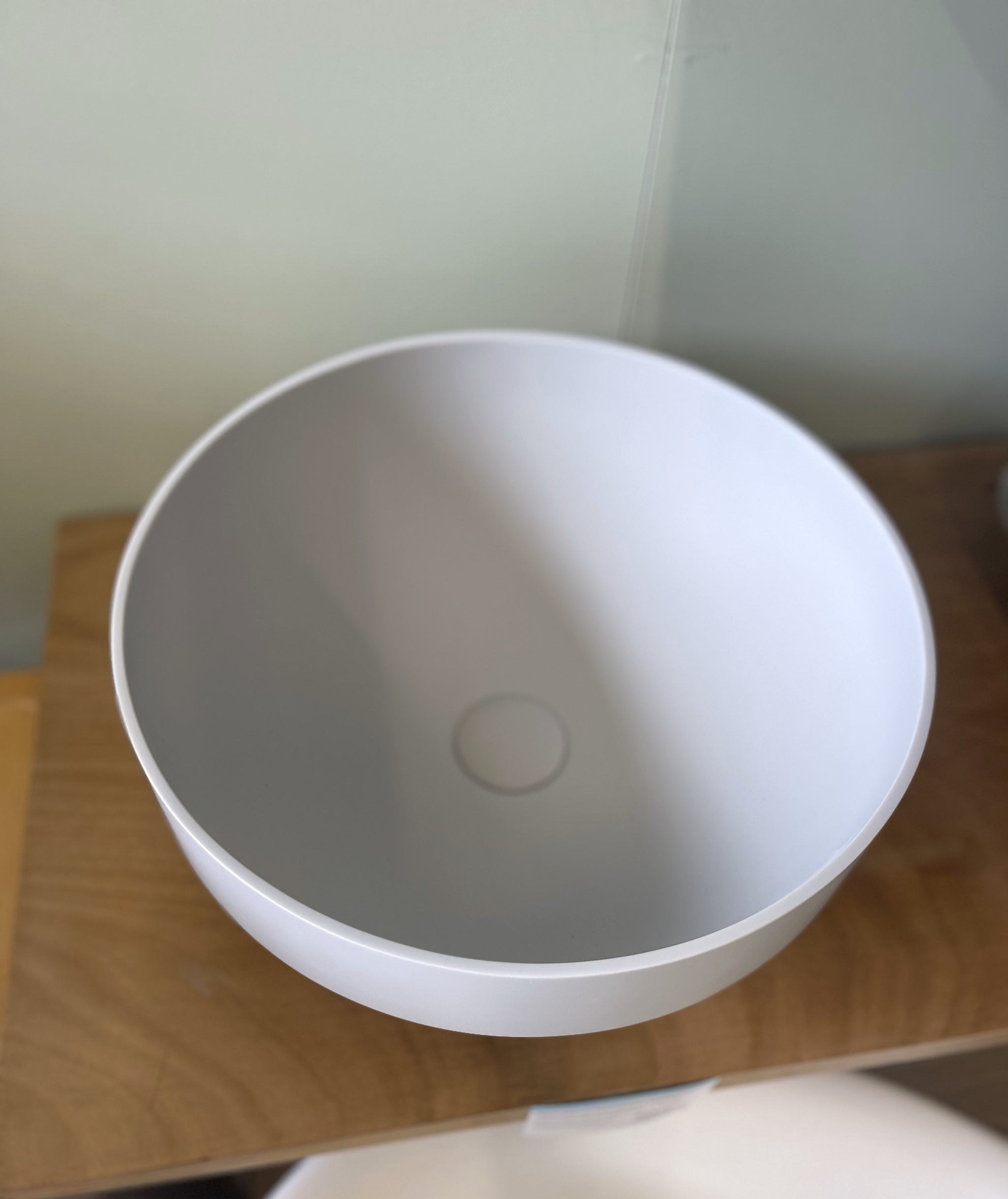 Tui semi-recessed 400mm round basin - Matte pearl grey