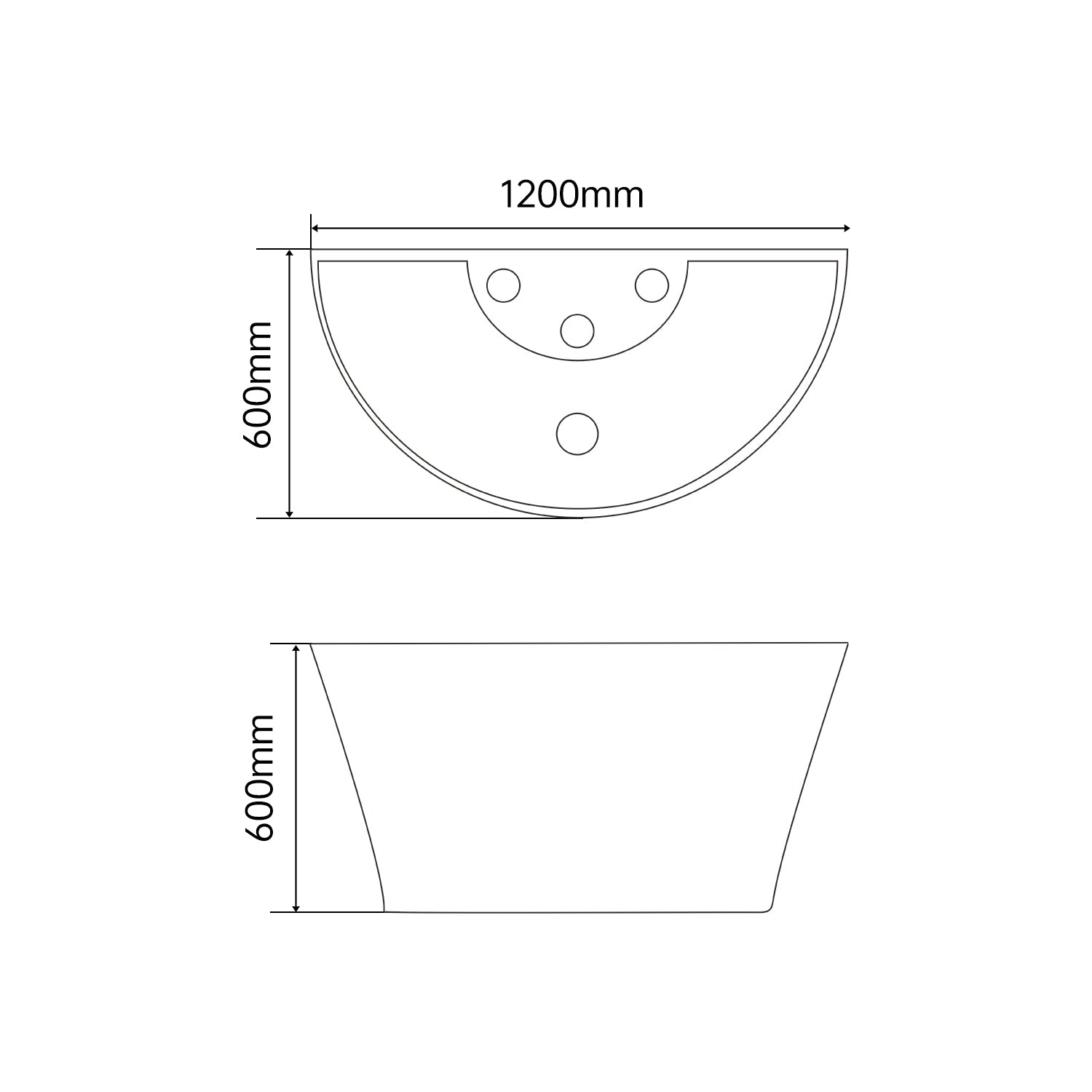 Daisy Freestanding Wash Basin WB3100-W 1200mm
