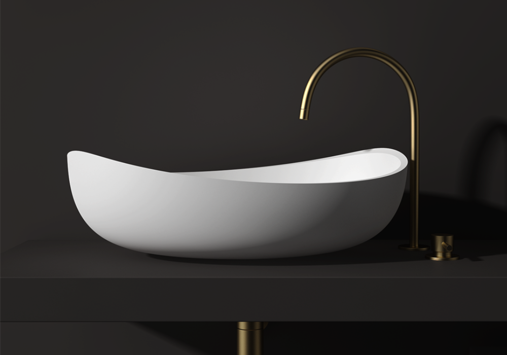 Slimline Curved Feature Basin - 600mm - STB85 T - Various Colours