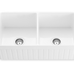 Traditional Fireclay Double Fluted Butlers Sink White 828mm - TK3318TD