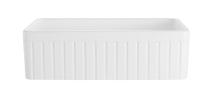 Traditional Fireclay Fluted Butlers Sink Oversized White 828mm - TK3318T