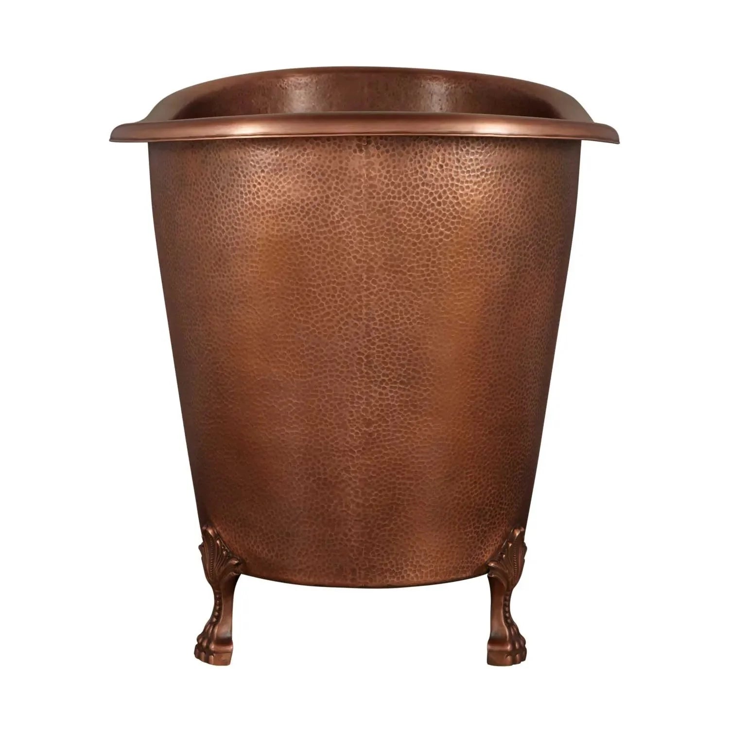 The Copper Bath Tub - Jaipur Hammered Double Slipper Clawfoot 1220mm -CB5025-D48