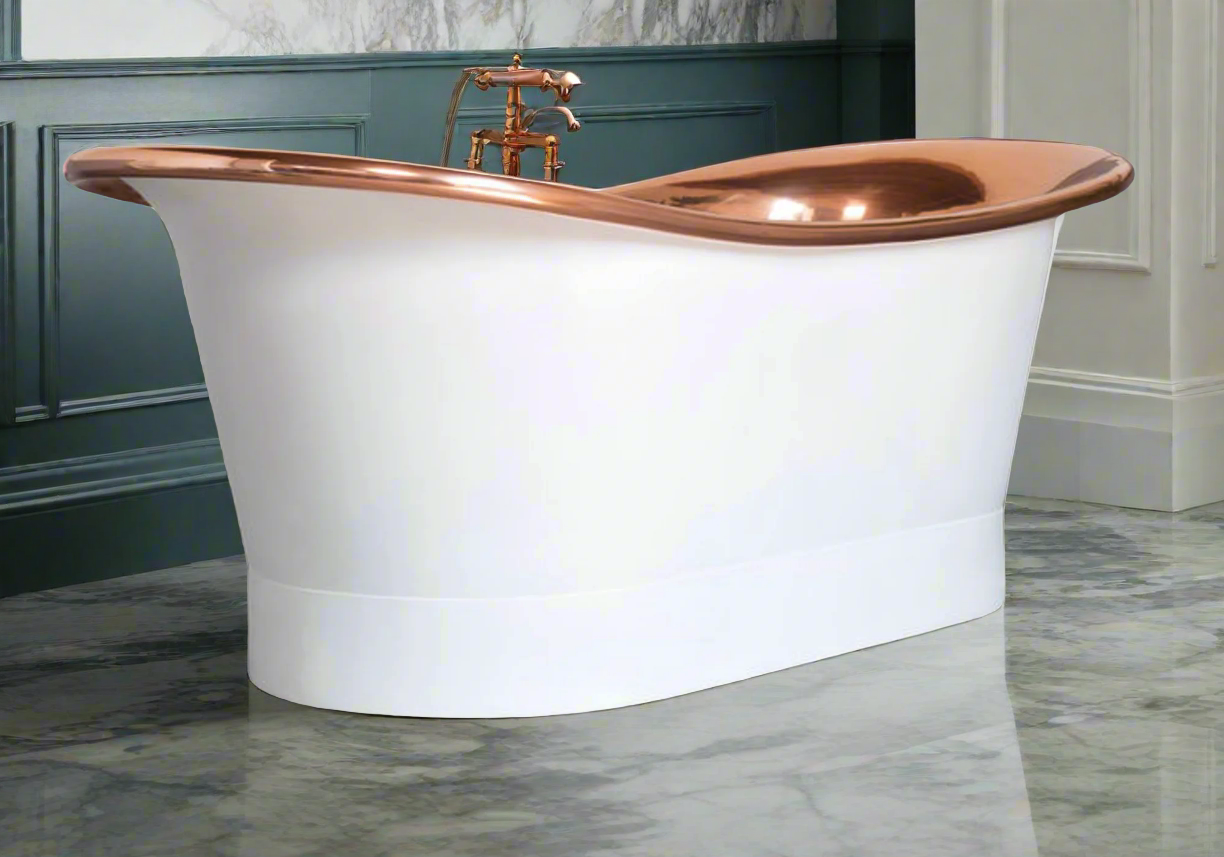 The Copper Bath Tub - Shanti Copper Double Slipper 1700mm - CB5017-D67