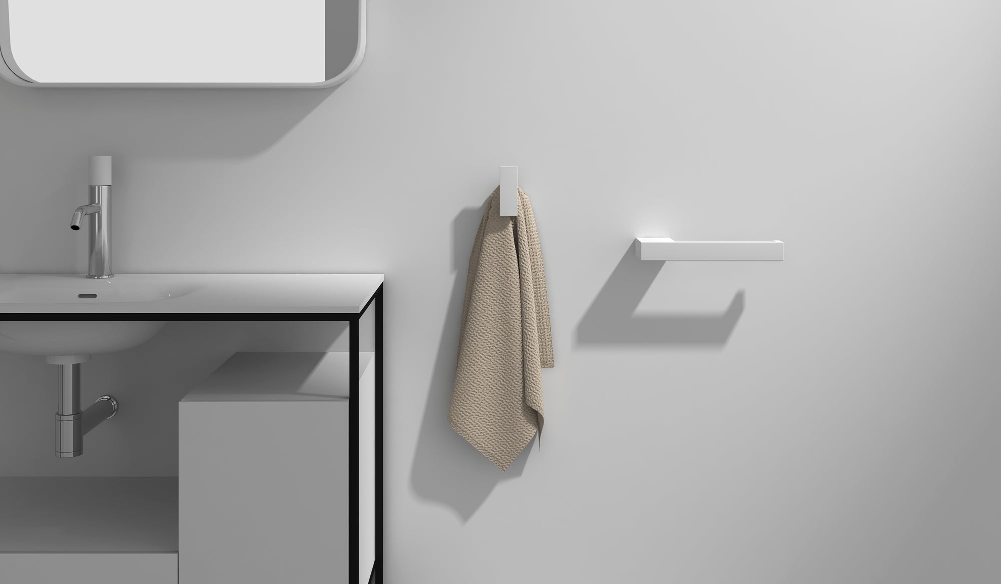 Hand Towel Rail Matte White - 200mm - G01174