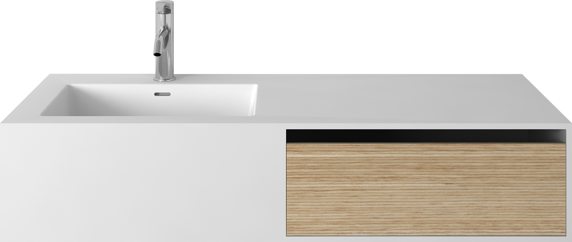 Wall Hung Vanity & Solid Basin w/ Storage Drawer - 1200mm - G38483-3