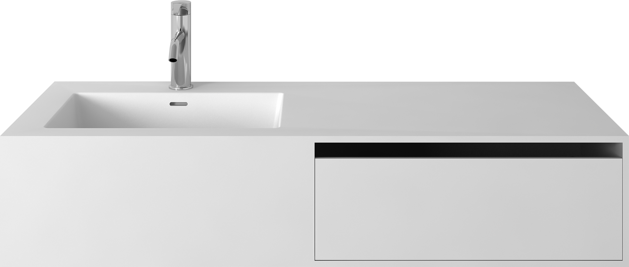 Wall Hung Vanity & Solid Basin w/ Storage Drawer - 1200mm - G38483-3