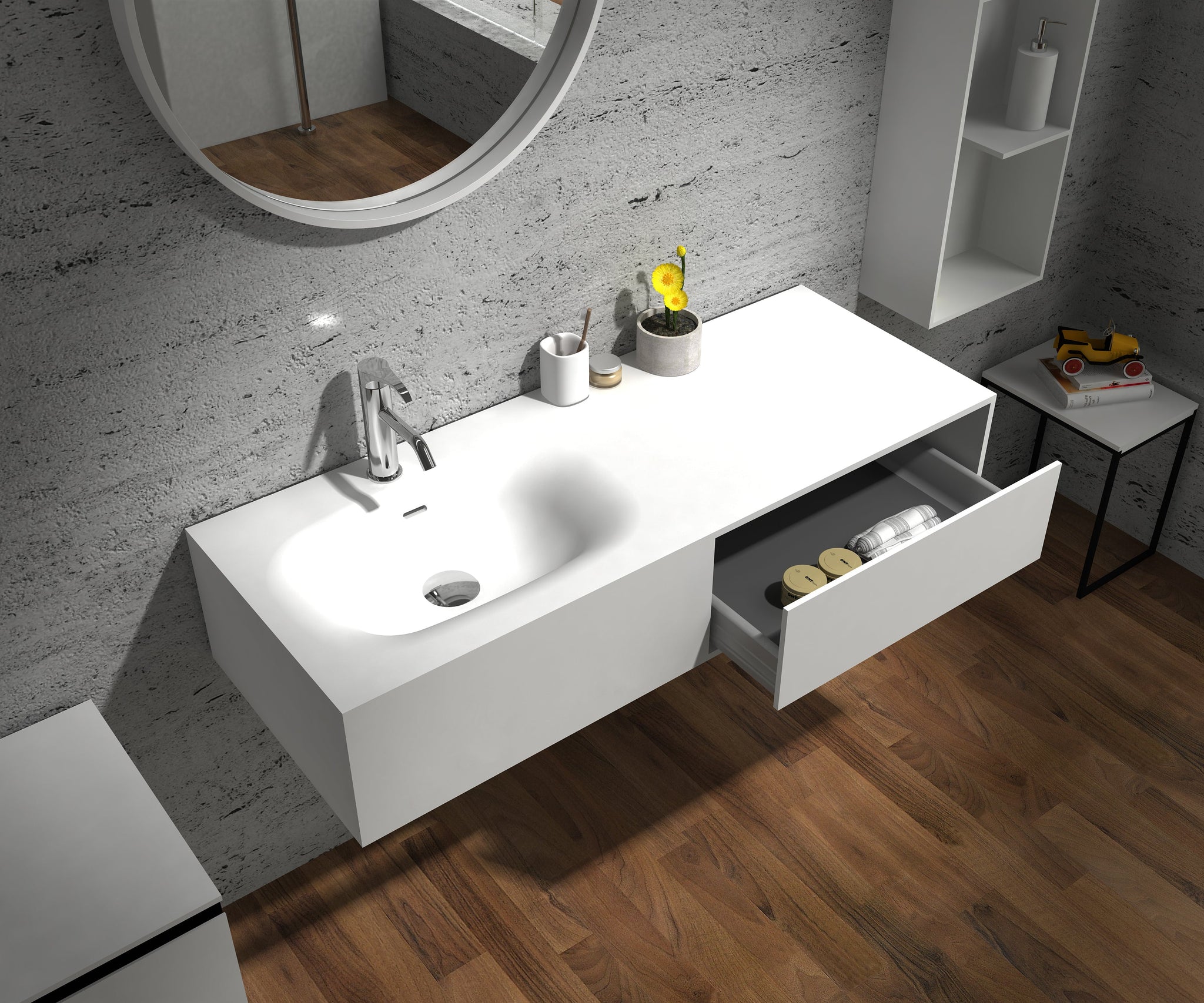 Wall Hung Vanity & Solid Basin - 1200mm - G38487