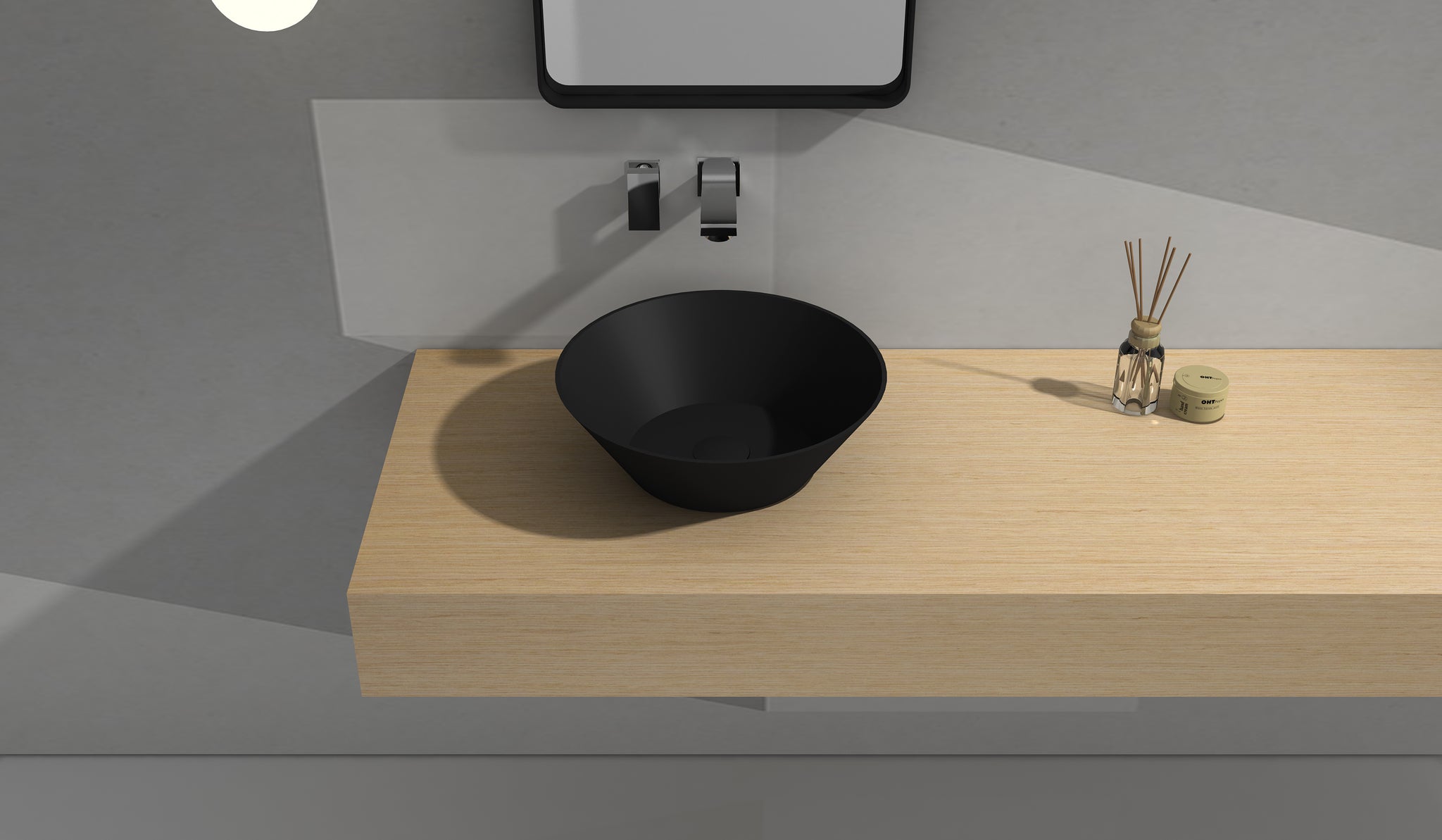 Matte Black Stone Basin - 400mm - G38523