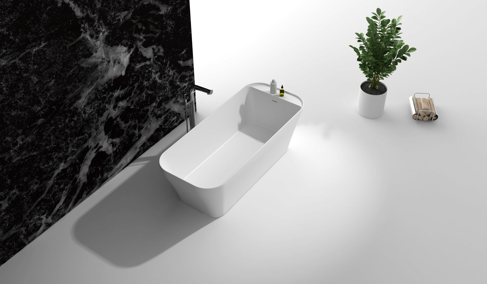 Gia Rectangle Bath With Shelf - 1700mm - G65159