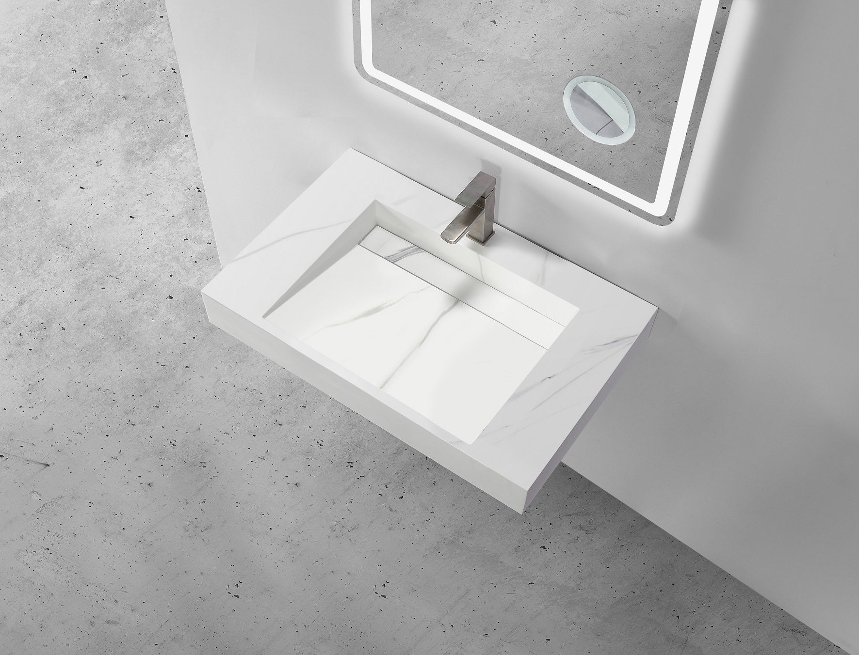 Marble ramp basin 900mm wall hung - BUVS900