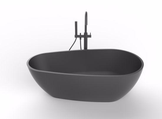 Matte Egg Shaped Concrete Bath - 1675mm - B001