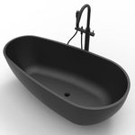 Hugi Small Egg Shape Stone Bath - Black Series - 1460mm - B001