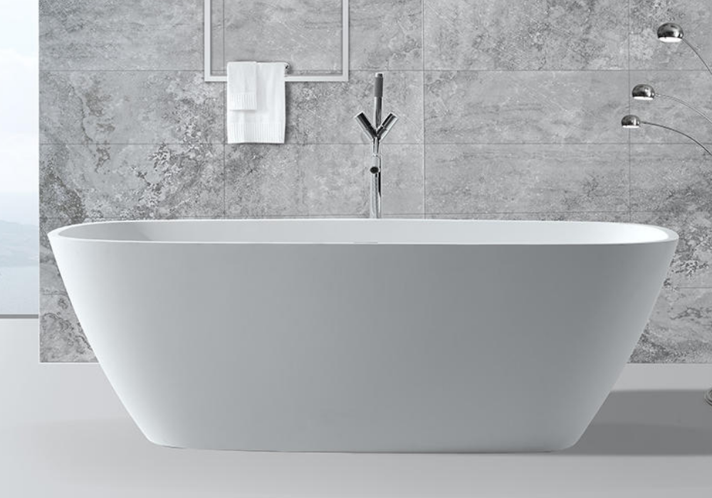 Matte White Hugi Stone Bath - 1705mm - B037