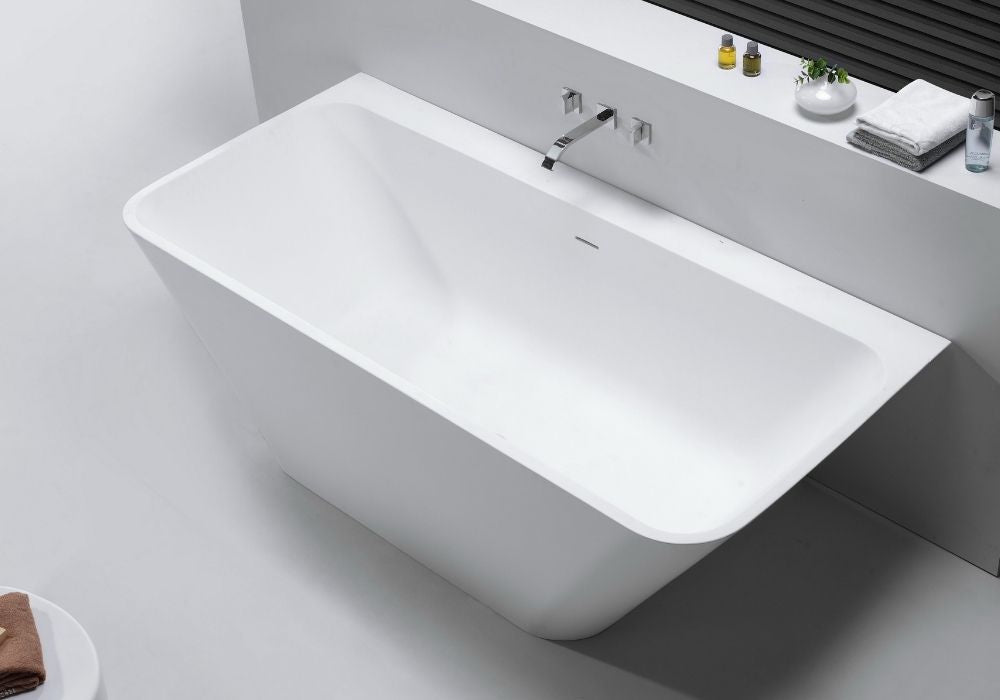 Hugi Reclined Luxury Stone Bath - 1800mm - B053