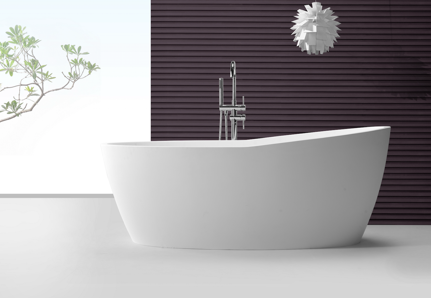 Hugi Stone Bath with Raised End - 1650mm - B063