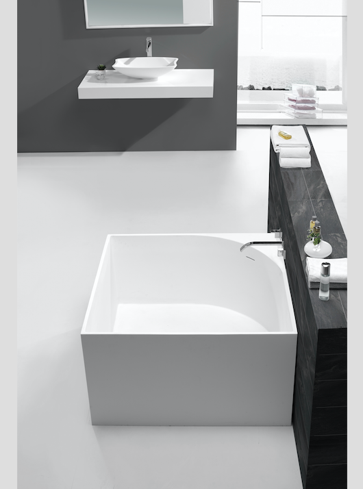 Hugi Square Stone Bath - Perfect For Corners - 1040mm - B067