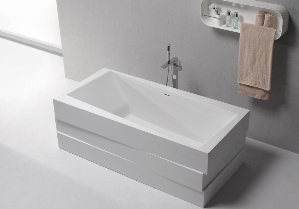 Hugi Geometric Bath - Freestanding or Back-To-Wall - 1810mm - B085