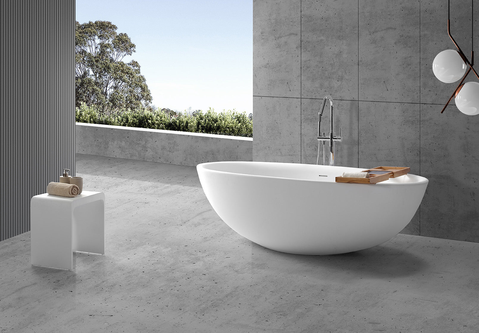 Extra Wide, Soft Curved Edged Stone Bath - 1710mm - B092