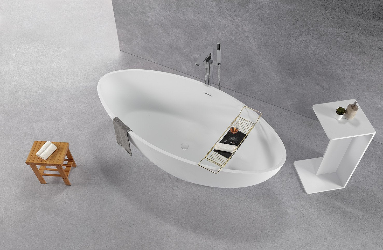 Large Hugi Stone Bath For Two - 1800mm - B093