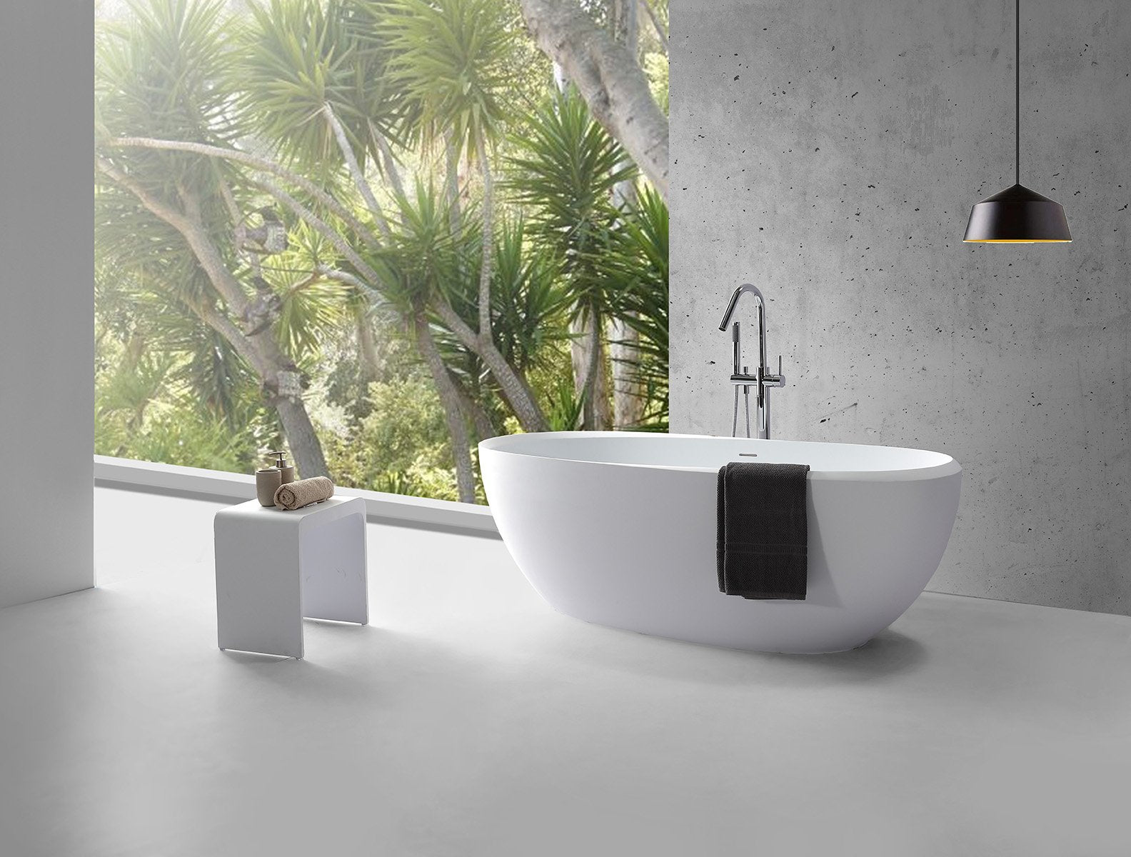 Ribbon Edge Freestanding Stone Bath - 1720mm - B096